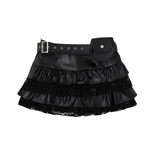 レースディテールデザインミニスカート/cm0139