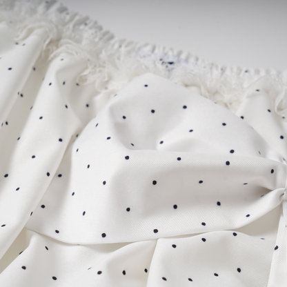 リボンデザインバブルヘム水玉ミニスカート/2color/cm0105