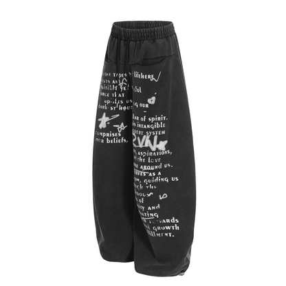 アルファベットプリントルーズパンツ/2color/cm0067