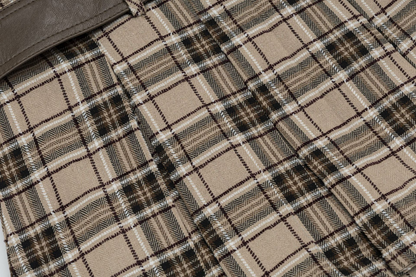 デザインベルトリボンチェックミニスカート/2color/cm0106