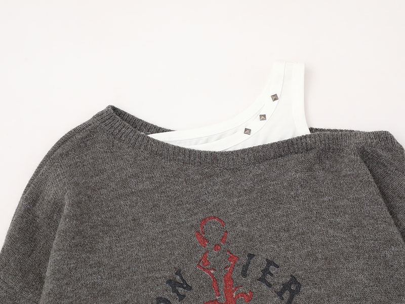 クロスデザインフェイクレイヤーニット/cm0138