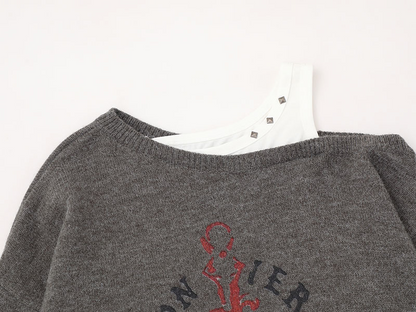 クロスデザインフェイクレイヤーニット/cm0138