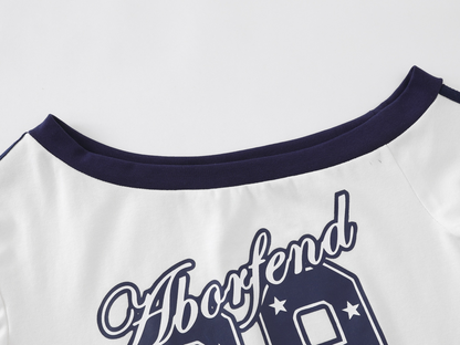 カラーライン/ナンバープリント長袖Tシャツ/2color/cm0100