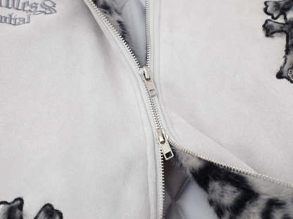 クロスデザインフェイクファーフードジャケットcm0004