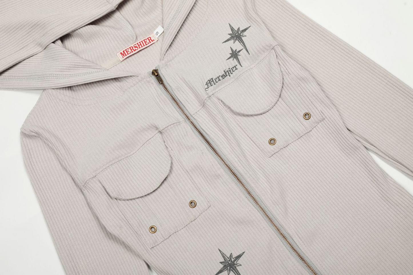 ダブルポケット/スタープリントジップアップスウェット[2color]/cm0034