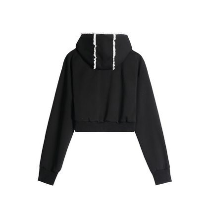 レースラインフード付きジップアップパーカー/2color/cm0133