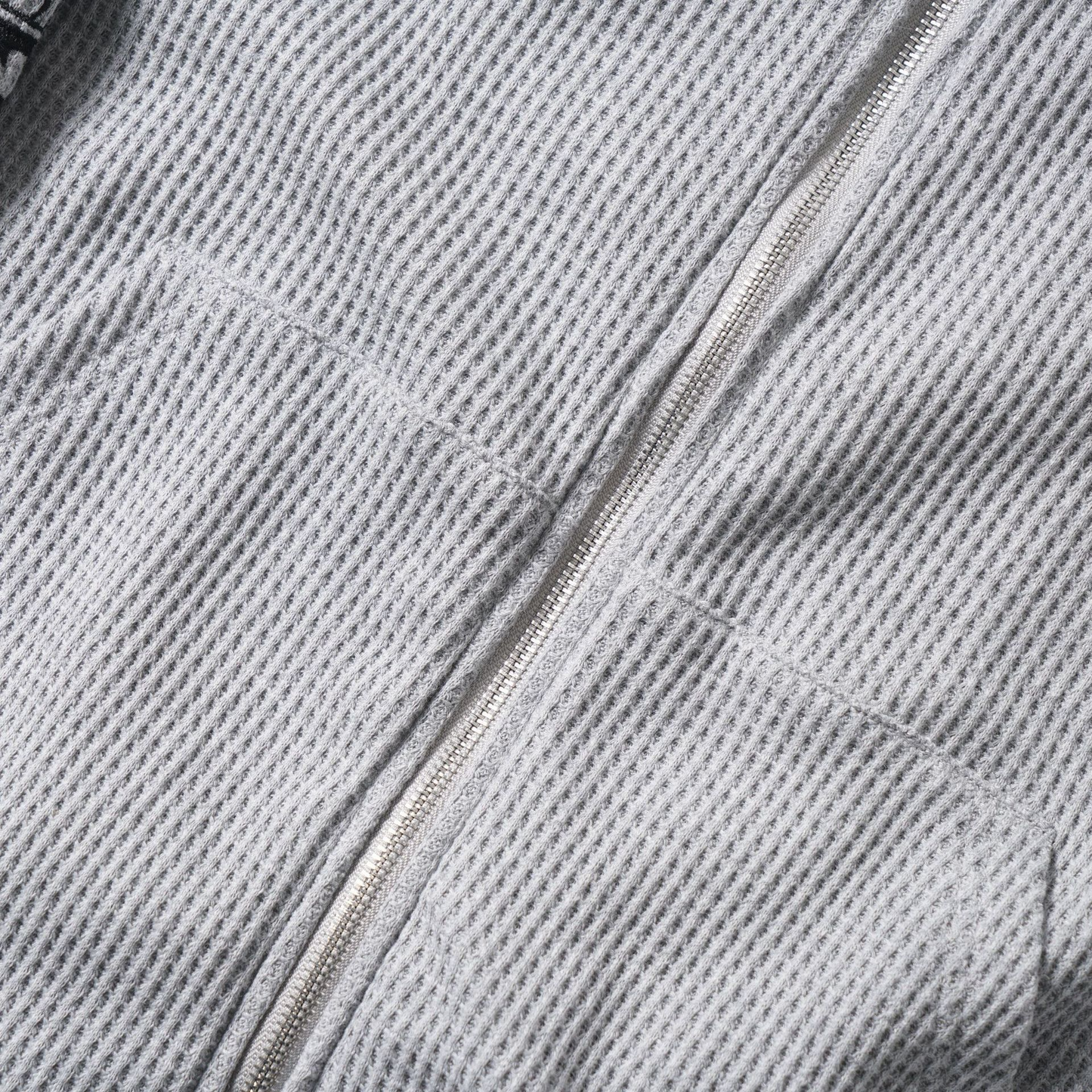 ファーフードワッフルクロスポイントジップアップパーカー/cm0016