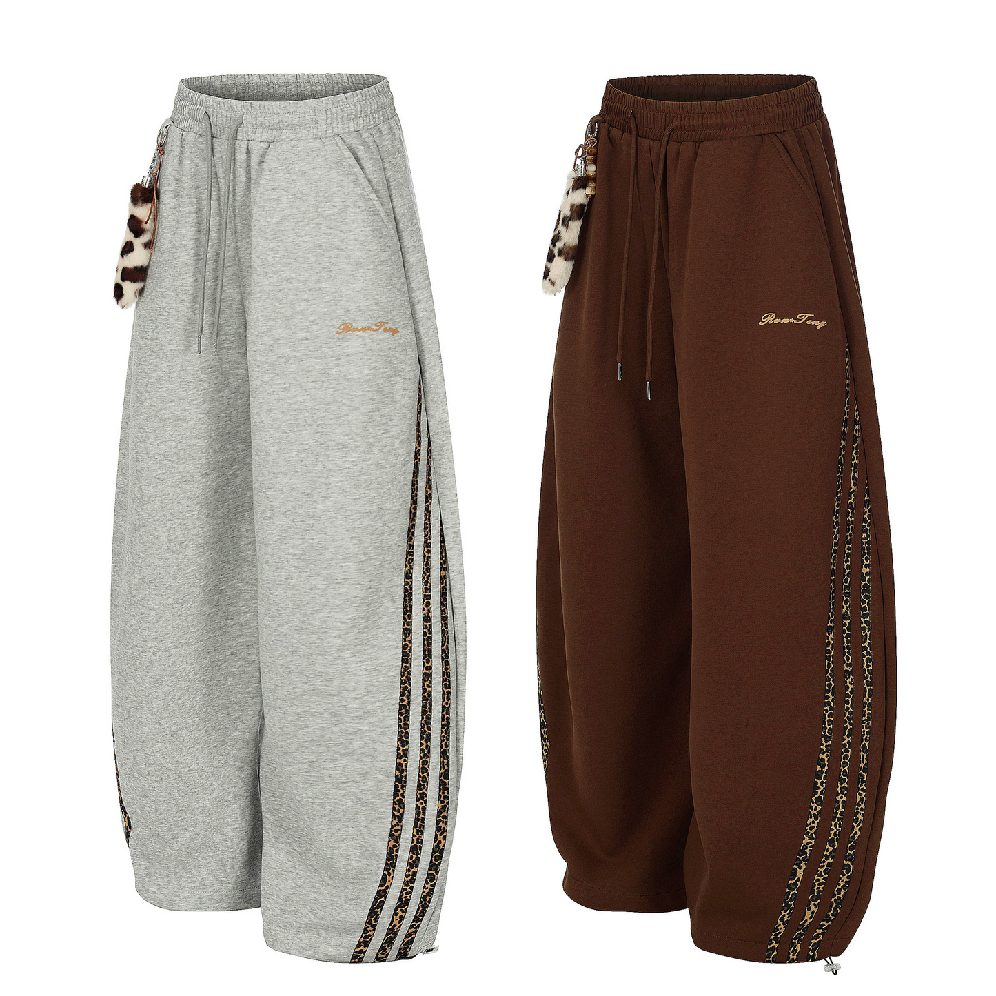 レオパード柄ラインストラップ付パンツ/2color/cm0077