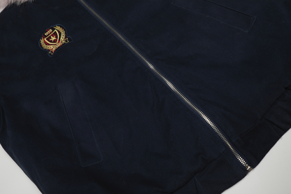 フェイクファーフードワンポイントロゴジャケット cm0020