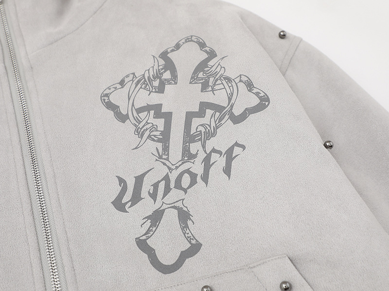 耳付きフードクロスデザインジャケット cm0015