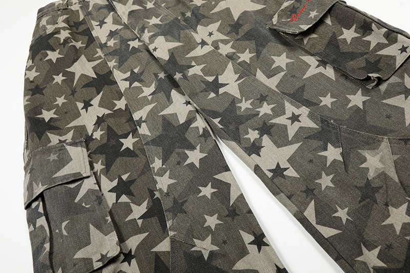 スターカモフラージュ柄ワイドレッグパンツ/cm0150