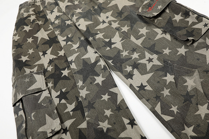 スターカモフラージュ柄ワイドレッグパンツ/cm0150