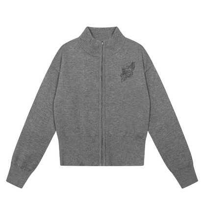 ジップアッププリントロゴカーディガン/2color/cm0132