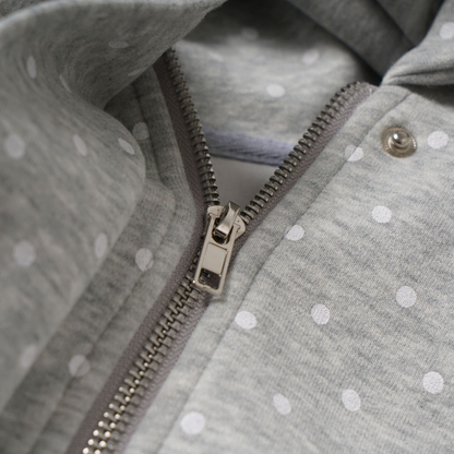 耳付きファーフードワンポイントロゴジップアップパーカー/2color/cm0126