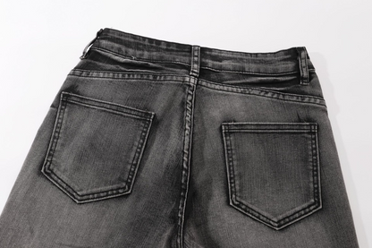 ベルトディテールフレアデニムパンツ/cm0097