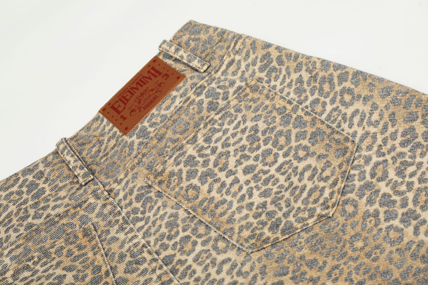 ヒョウ柄ルーズデニムパンツcm0010