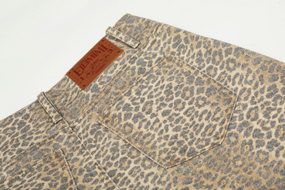 ヒョウ柄ルーズデニムパンツcm0010