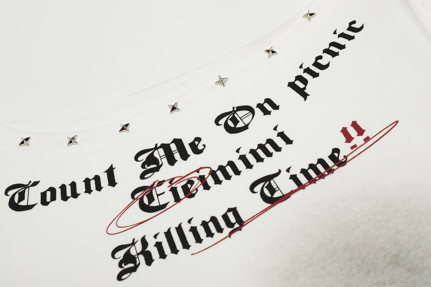 スタッズ付きグランジオフショルダースウェットcm0024