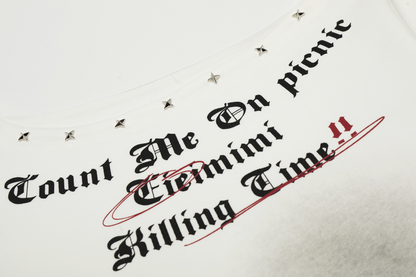 スタッズ付きグランジオフショルダースウェットcm0024