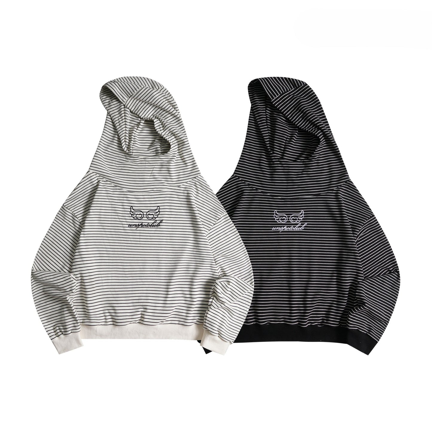 ワンポイントロゴストライプ/ルーズフーディーパーカー/2color/cm0135