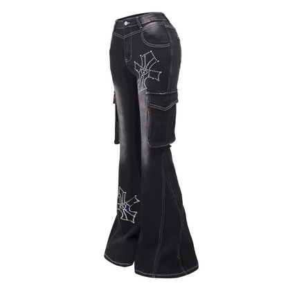 クロスデザインウォッシュドデニムパンツ/cm0093