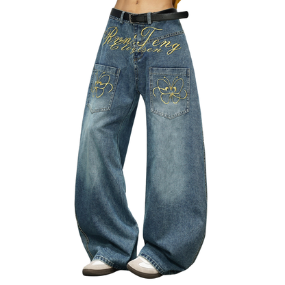 刺繡ロゴポケットデザインデニムパンツ/cm0064