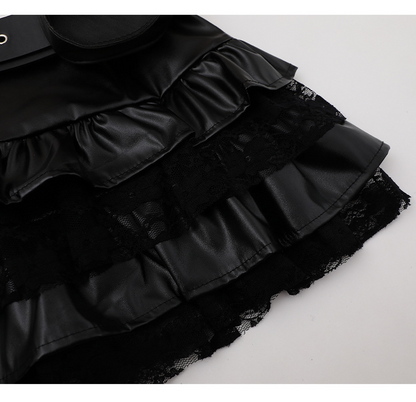 レースディテールデザインミニスカート/cm0139