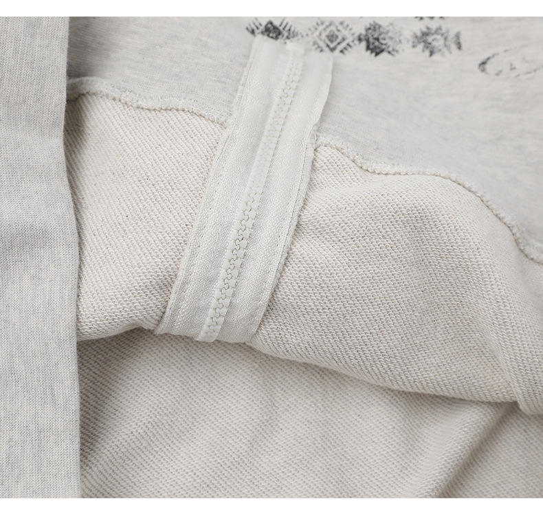 ファー付きプリントスウェットパーカー/2color/cm0029