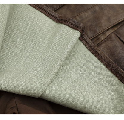 ベルトデザインフェイクレザーミニスカート/2color/cm0102