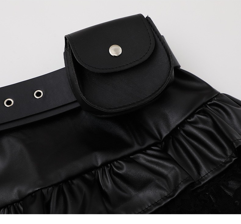 レースディテールデザインミニスカート/cm0139