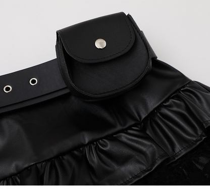 レースディテールデザインミニスカート/cm0139