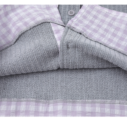 フェイクレイヤードシャツ/長袖ボタンカーディガン/2color/cm0028