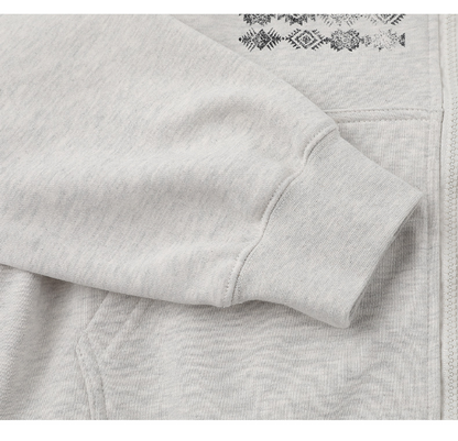 ファー付きプリントスウェットパーカー/2color/cm0029